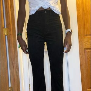 American Eagle black suede flare pants size 4